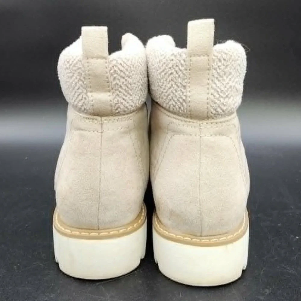 Kohls‎ Sonoma Cream Hiking Boot Women Size 8 Tiger Fish Gorpcore Winter Cozy Lug